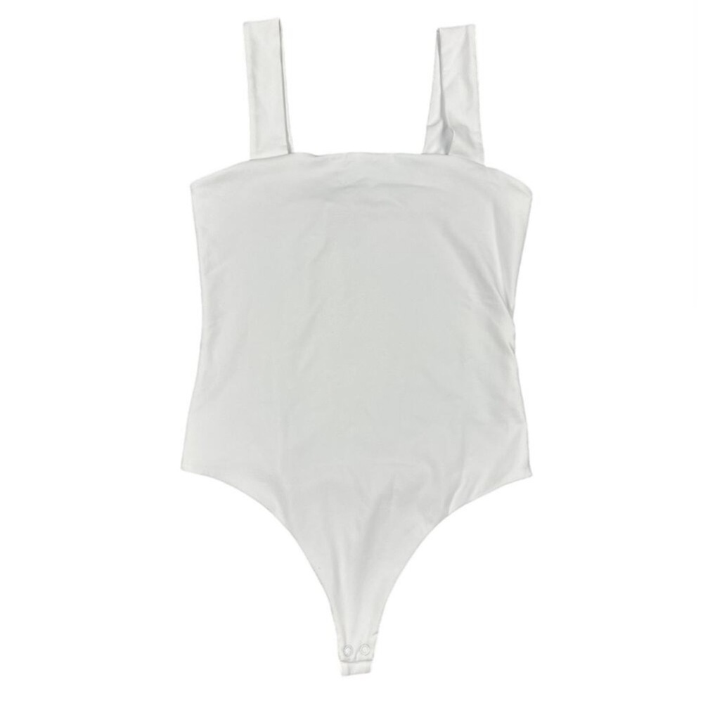 Nuuds - Square Neck Tank Bodysuit in White
